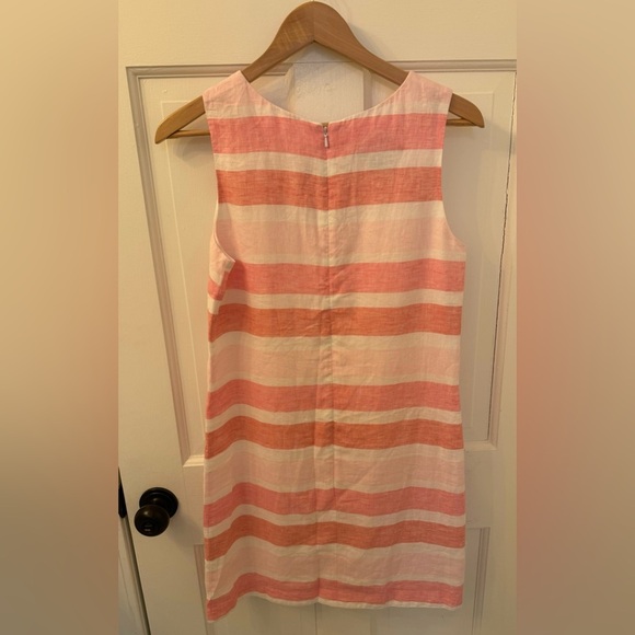 Like new! Island Company Pink and White Linen Shift Dress, sz M - Picture 3 of 8